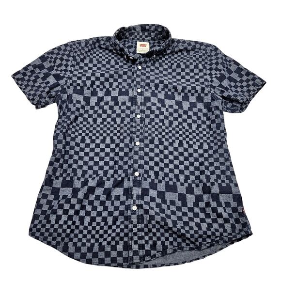 Levi's Other - VTG Y2K Levi's Shirt XL Extra Large Blue Checks Short Sleeve Button Down Collar